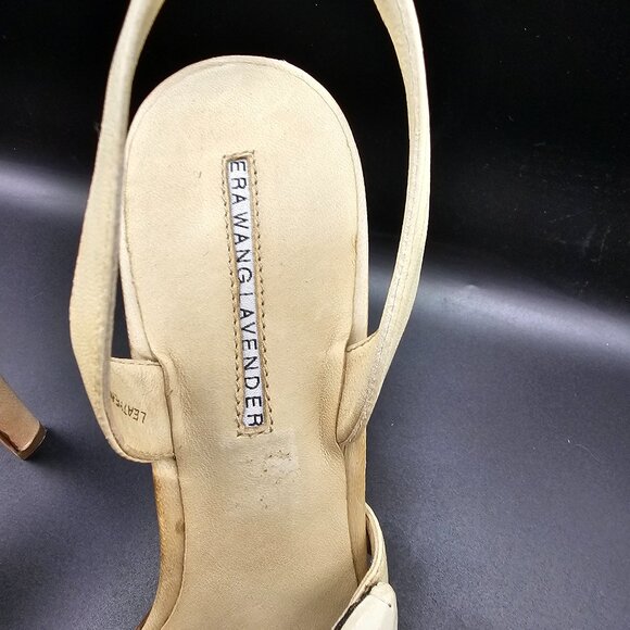 Vera Wang Lavender Cream Embellished Slingback Heels – Size 8 - Picture 2 of 10